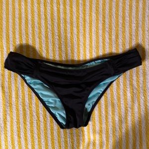 Shade & Shore Black and Teal Bikini Bottom Size M.